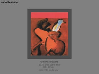 Júlio Resende

Homem e Pássaro
1978, óleo sobre tela
80 x 70 cm
Colecção particular

 