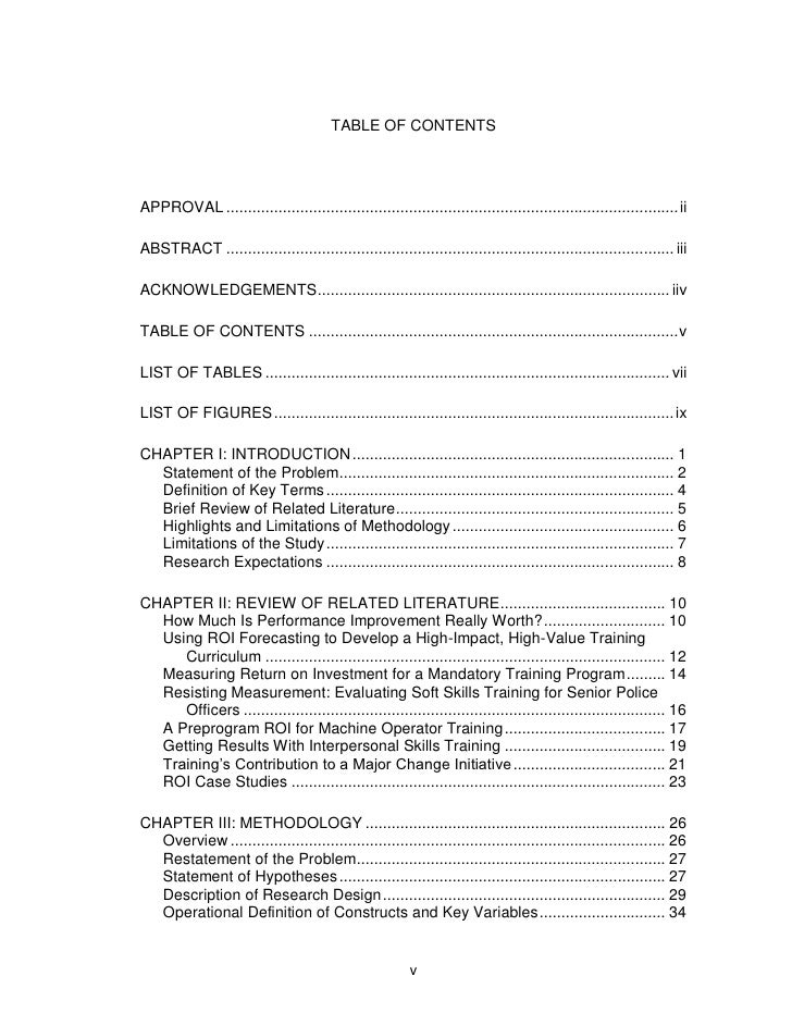 doctoral dissertation table of contents doctoral dissertation table of contents