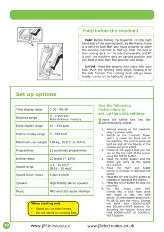 JLL S300 Folding Treadmill Manual