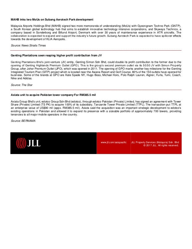 Jll Malaysia Real Estate Newsflash 21062017