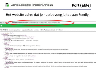 Het website adres dat je nu ziet voeg je toe aan Feedly. 
 
