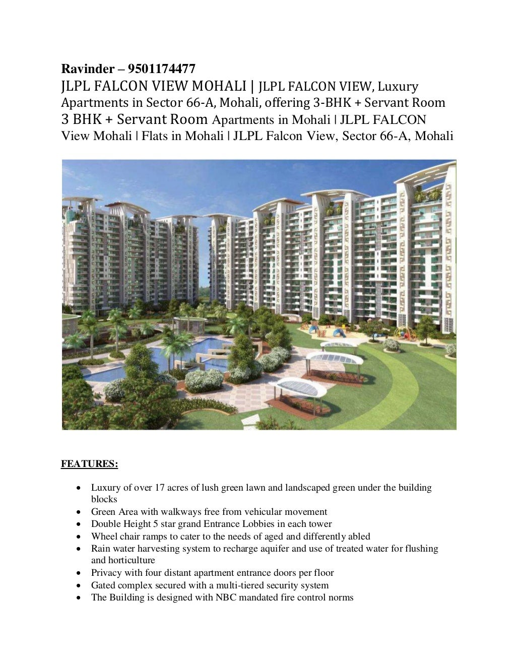 Jlpl falcon view mohali, falcon view sector 66 a mohali, janta land promoters ltd
