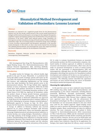 Bioanalytical Method Development and Validation of Biosimilars: Lessons ...