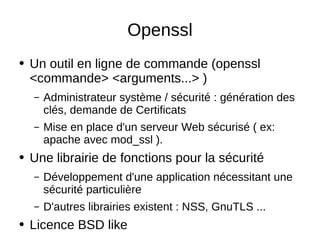 Openssl Application SSL/TLS Présentation en Français. | ODP