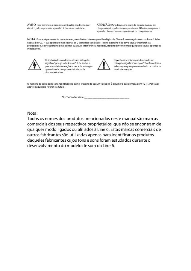 Manual do pedal Line 6 JM4 (PORTUGUÊS)