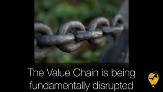 The Value Chain is being 
fundamentally disrupted 
 