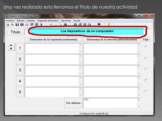 Una vez realizado esto llenamos el Titulo de nuestra actividad 
 