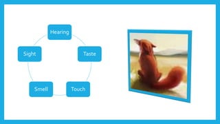 Hearing
Taste
TouchSmell
Sight
 