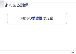 よくある誤解
83
NDBの悉皆性は万全
 