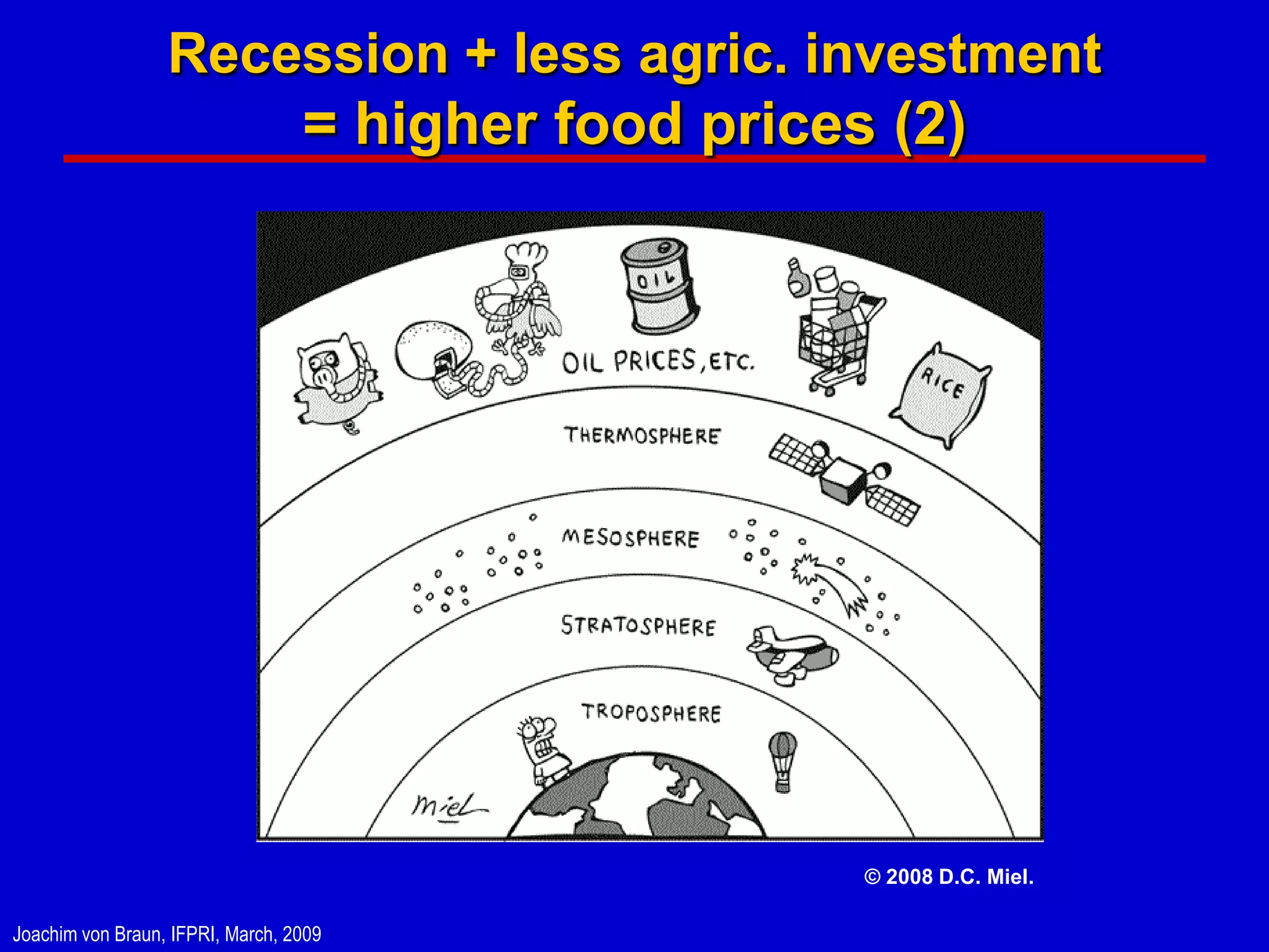 Recession + less agric. investment
                                  = higher food prices (2)




                                                      © 2008 D.C. Miel.

Joachim von Braun, IFPRI, March, 2009
 