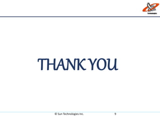 THANK YOU
© Sun Technologies Inc. 9
 