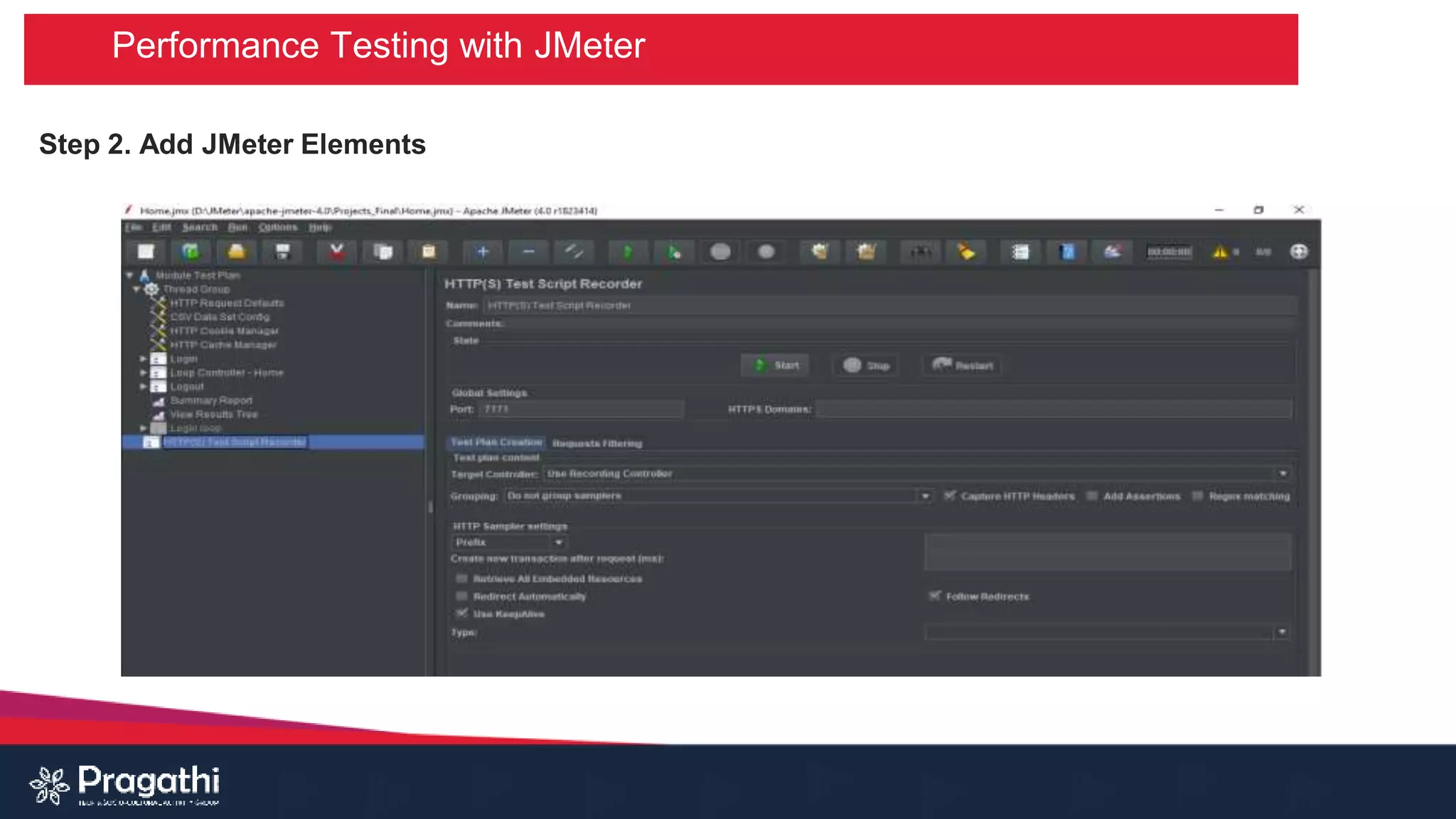 Performance Testing with JMeter
Step 2. Add JMeter Elements
 