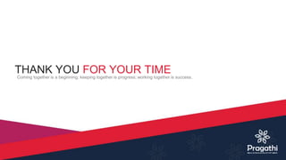 THANK YOU FOR YOUR TIMEComing together is a beginning; keeping together is progress; working together is success.
 