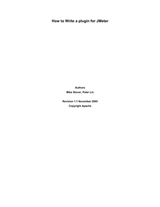 Comprehensive Guide to Writing Plugins for Apache JMeter | PDF