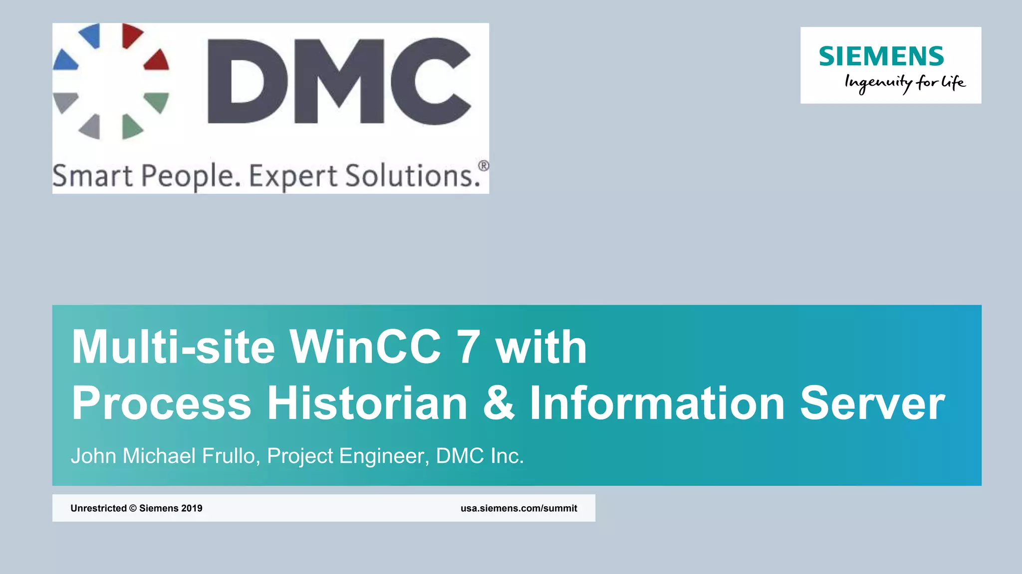 Multi-site WinCC 7 Development with Centralized Process Historian ...