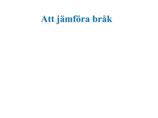 Att jämföra bråk 
 