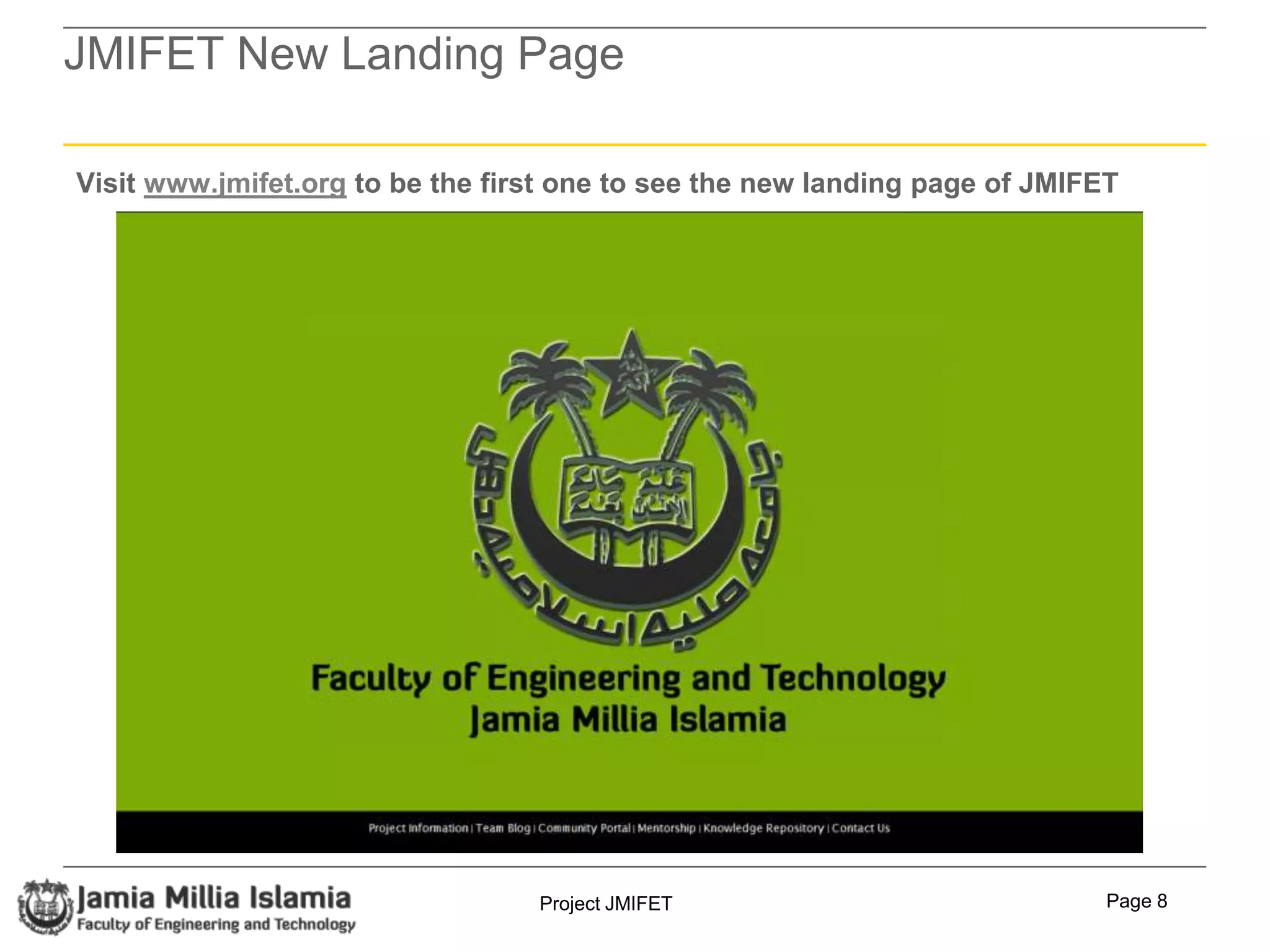 Construction of an Audio Visual consisting of interviews  from various Alumni, faculty members emphasizing the uniqueness of Faculty of Engineering and Technology, JamiaMilliaIslamia.New Improved Placement TeamThis year going forward the placement team will be divided into the following: