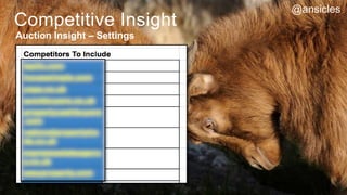 Competitive Insight
Auction Insight – Settings
@ansicles
 