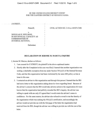 Case 2:10-cv-04307-CMR Document 5-1 Filed 11/22/10 Page 1 of 6
 