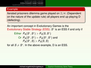 Quantum Evolutionary Game Theory | PDF