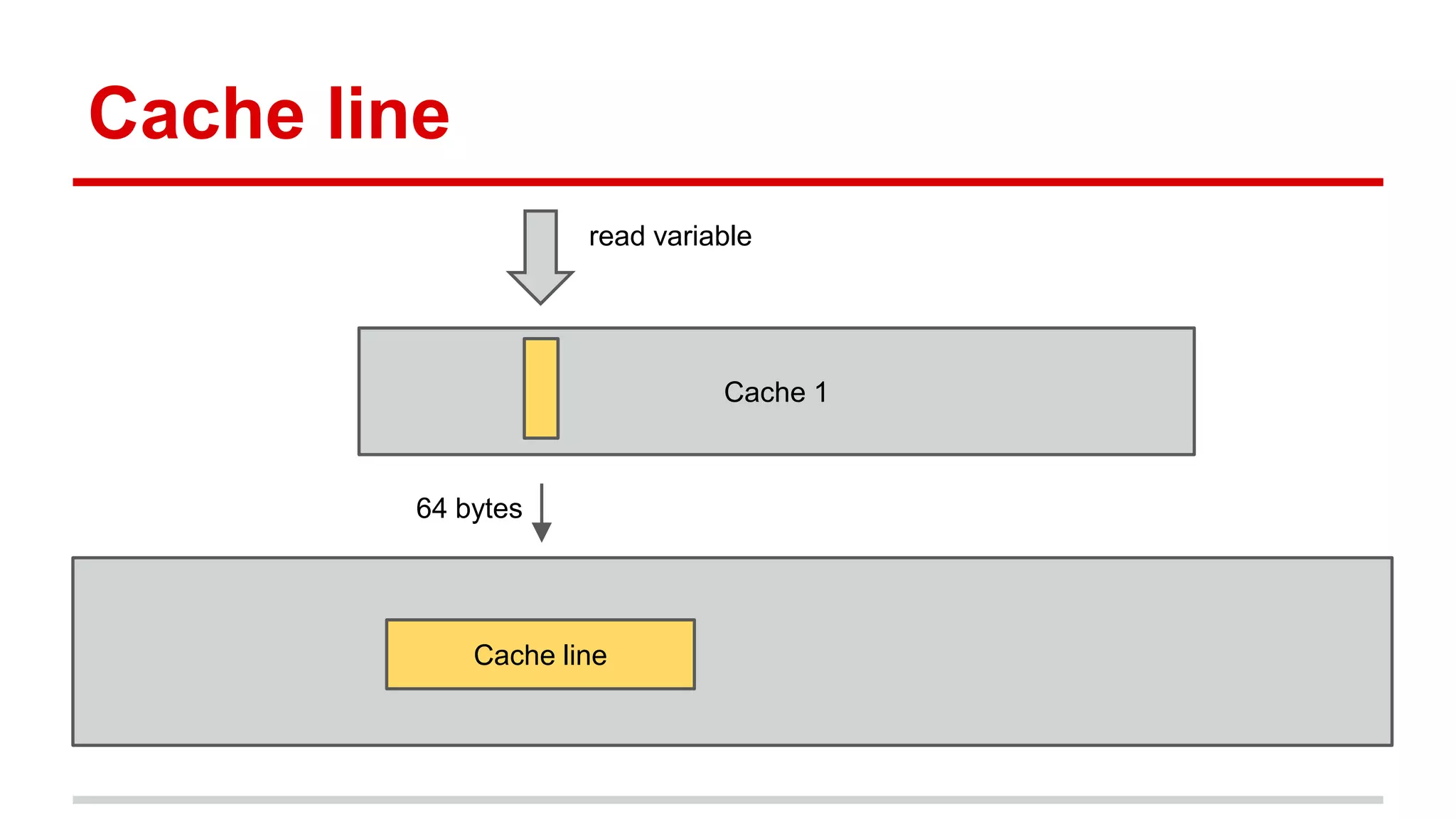 Cache line 
read variable 
Cache 1 
64 bytes 
Cache line 
 
