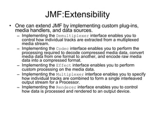 Java Media Player thorugh JMF | PPT