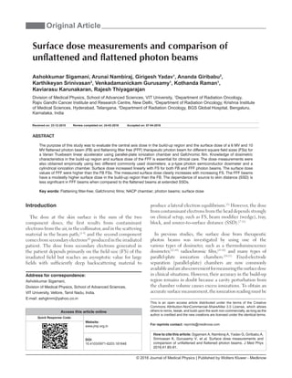 surface dose measurements for flattened beams.pdf