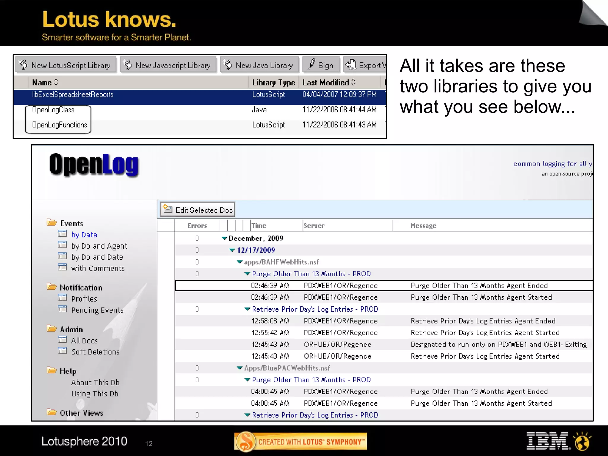 All it takes are these
     two libraries to give you
     what you see below...




12
 