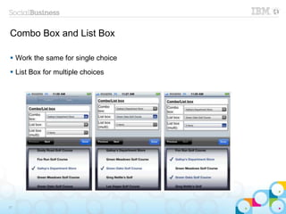 Combo Box and List Box
 Work the same for single choice
 List Box for multiple choices
37
 