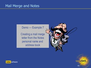 Mail Merge and Notes Demo — Example 7 Creating a mail merge letter from the Notes personal name and  address book 