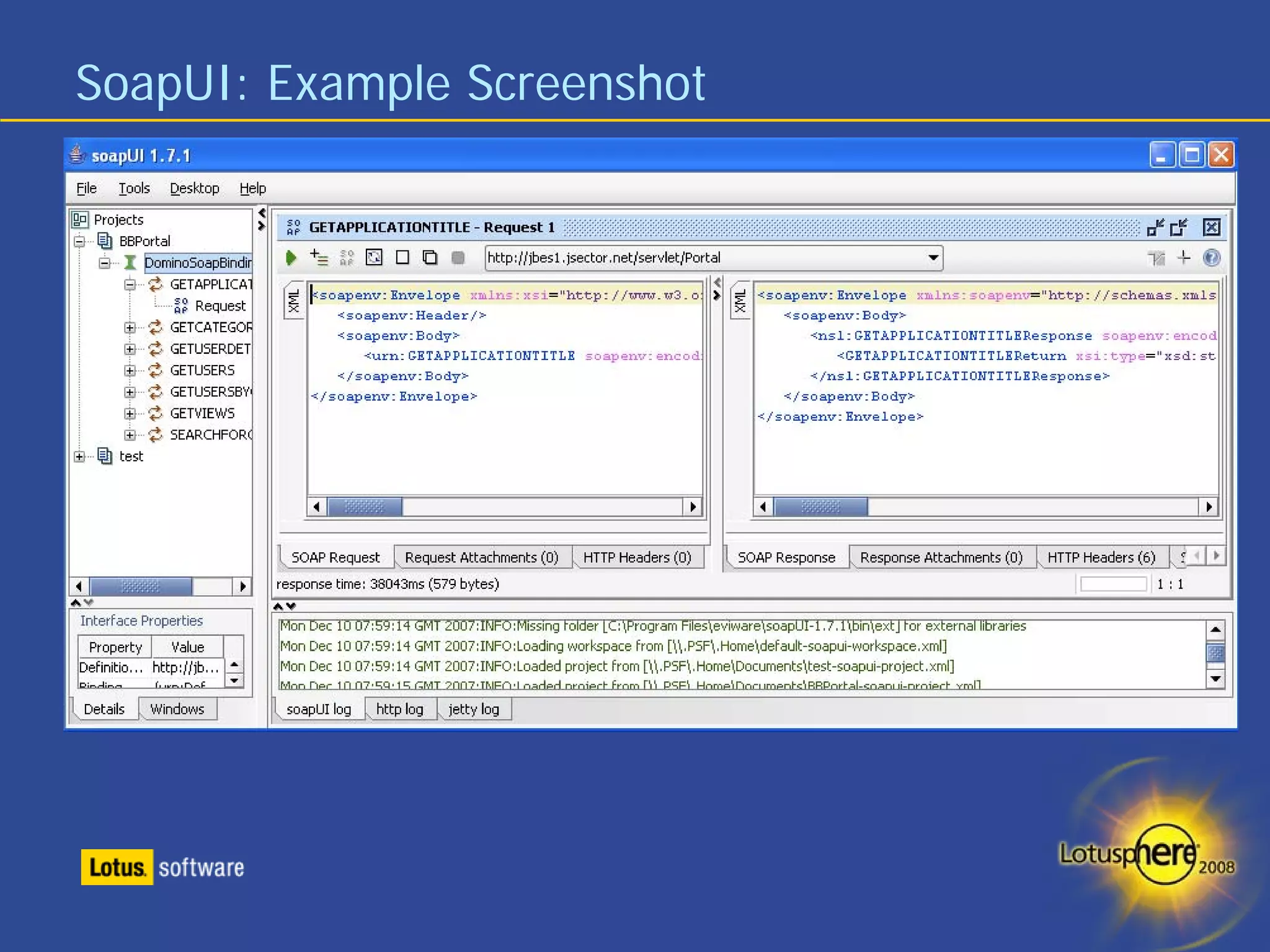 SoapUI: Example Screenshot
 