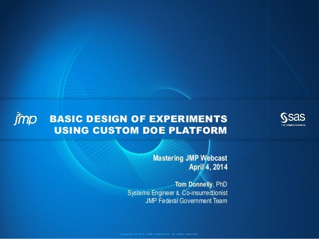 factorial design in sas jmp