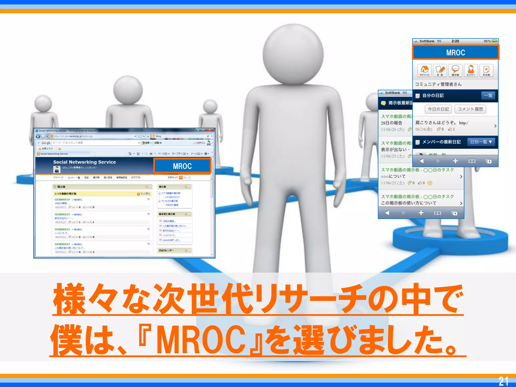 MROC




    MROC




様々な次世代リサーチの中で
僕は、『MROC』を選びました。
                       21
                      21
 