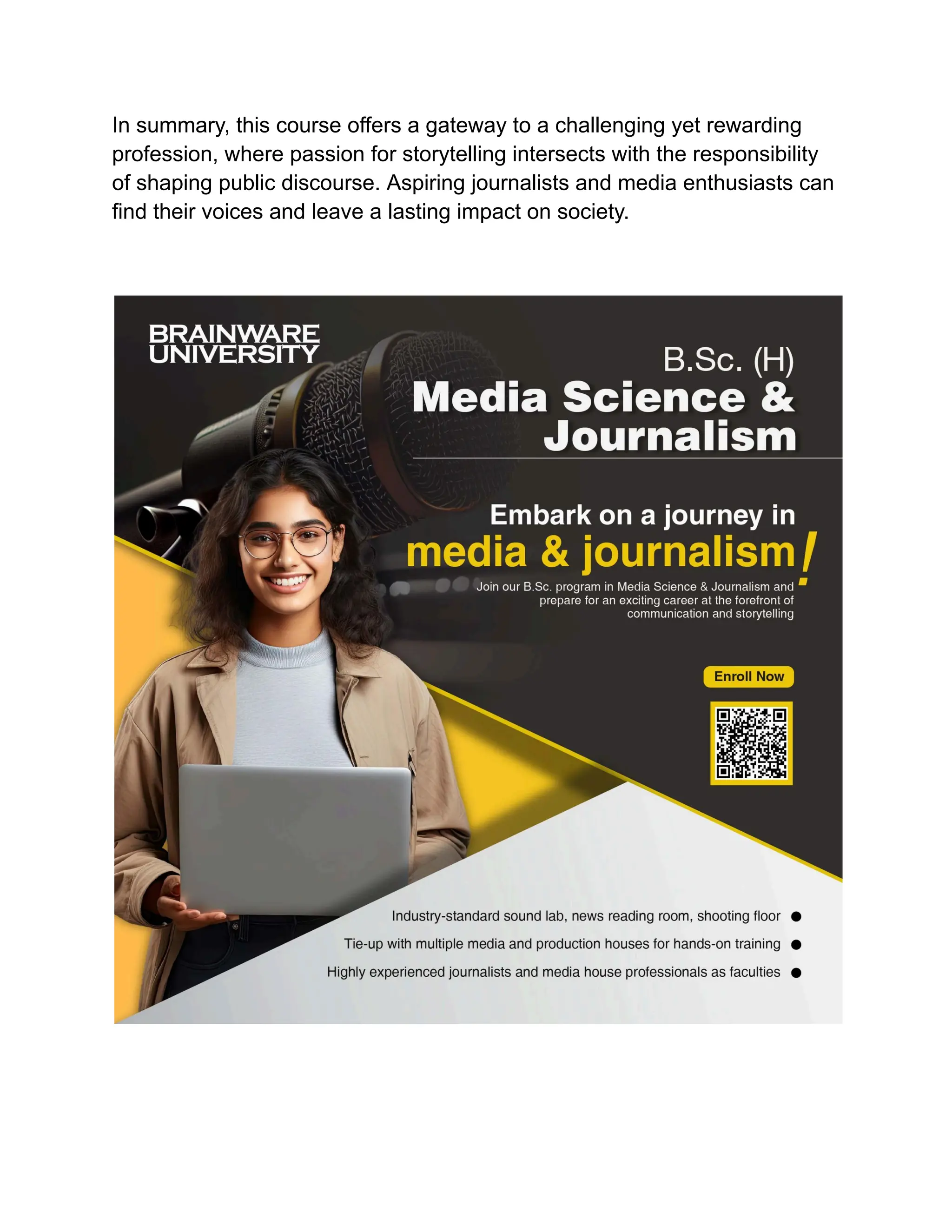 Exploring the Journalism and Media Science Course PDF