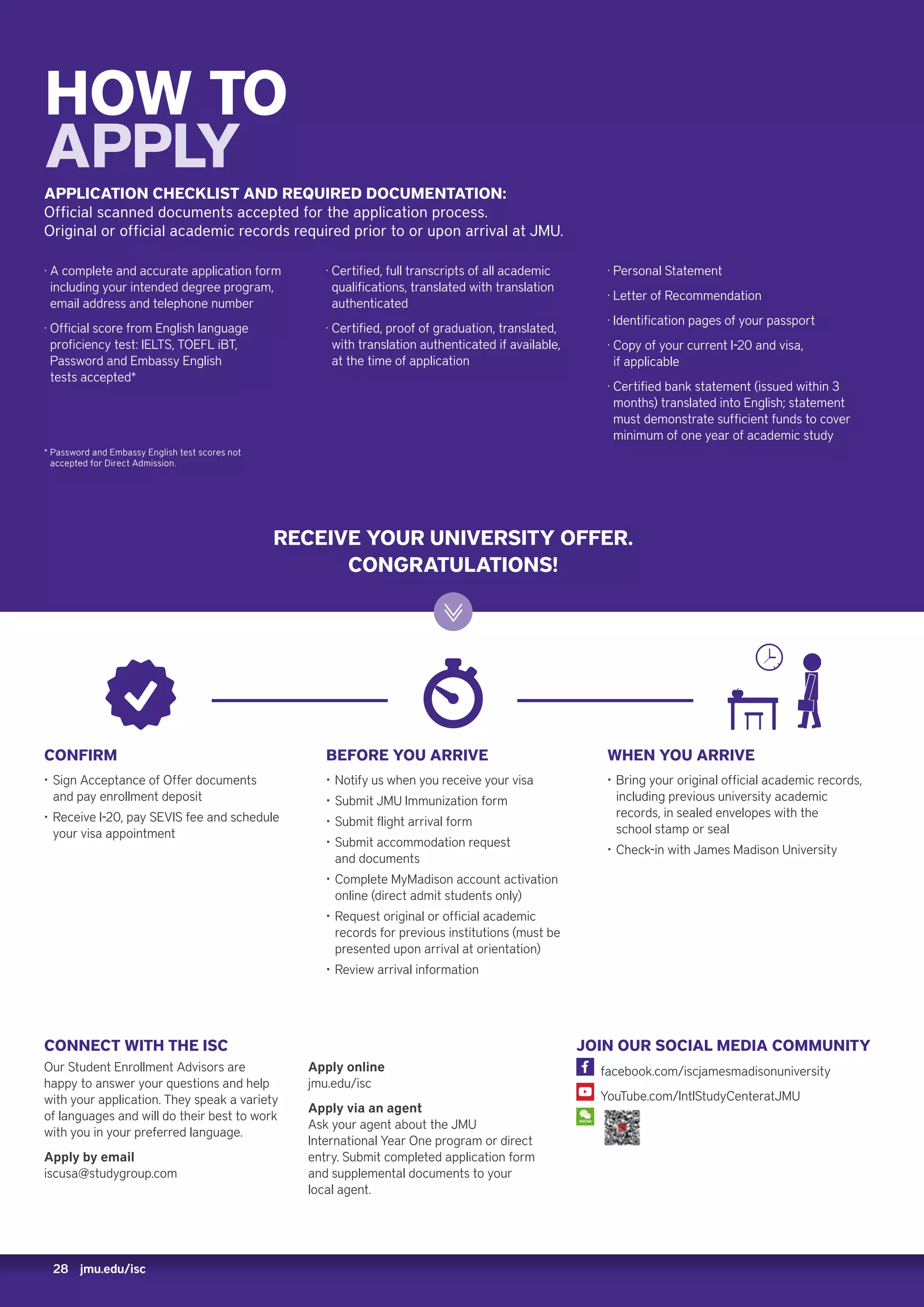 James Madison University isc brochure 2016 2017 | PDF