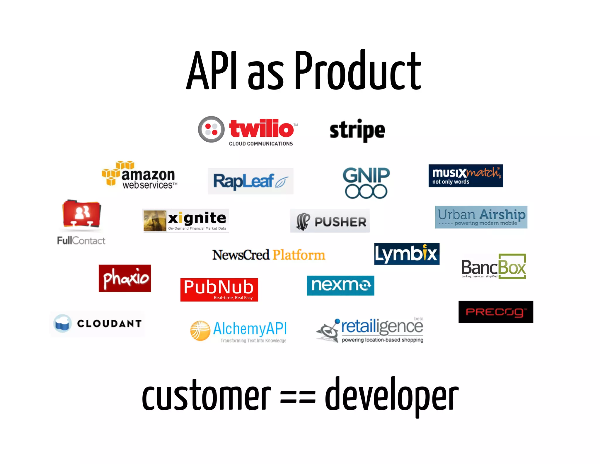 API as Product




customer == developer
 
