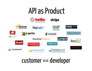 API as Product




customer == developer
 