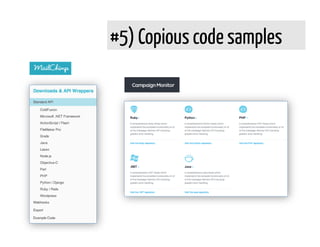 #5) Copious code samples
 