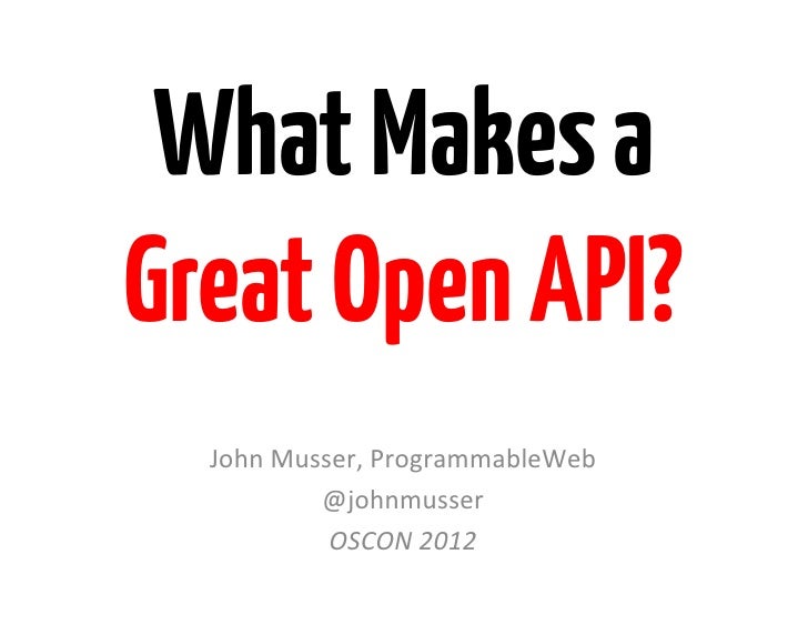 what makes a great open api