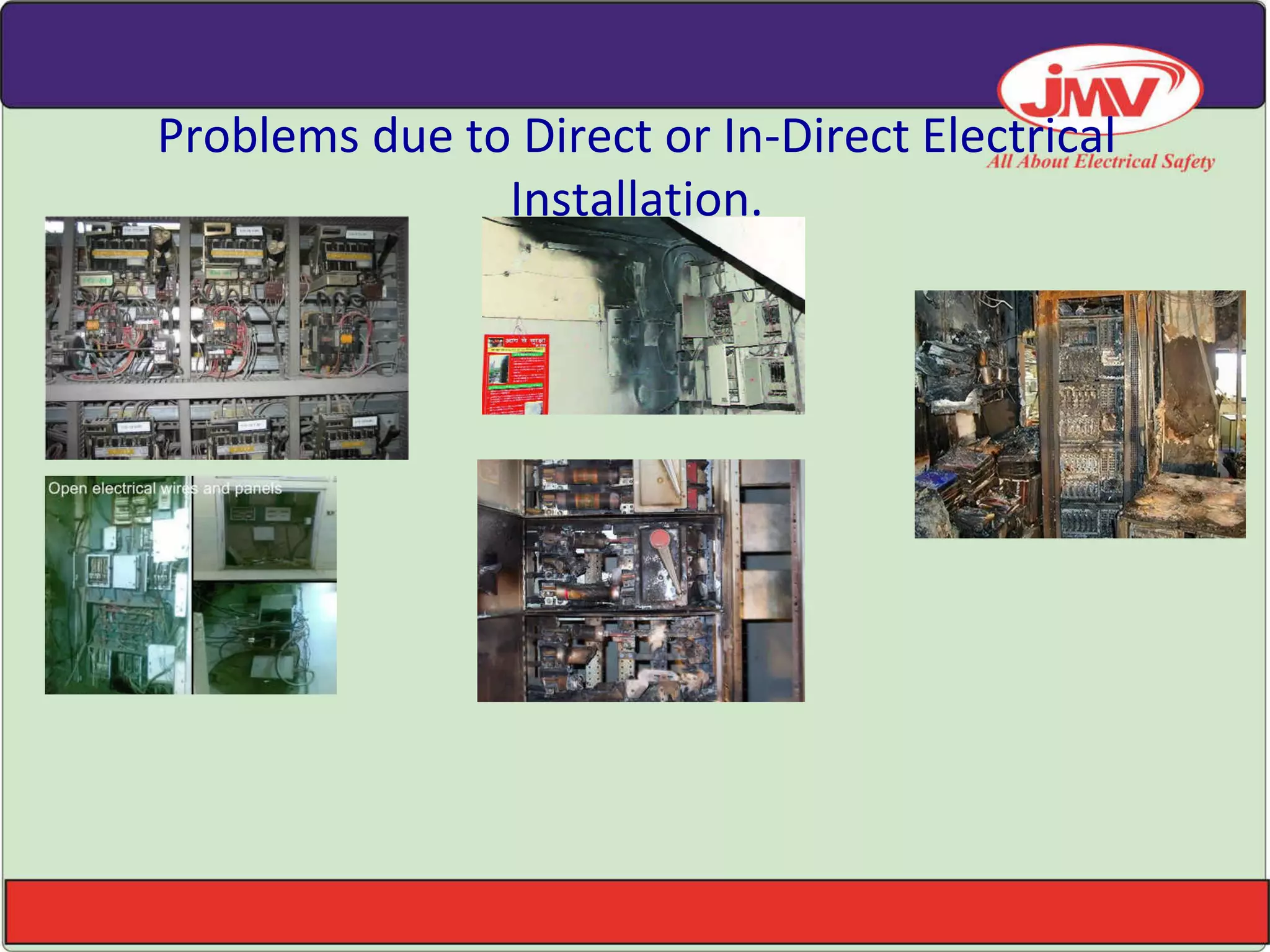 Problems due to Direct or In-Direct Electrical
Installation.
 