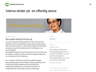 Interna strider på  en offentlig arena