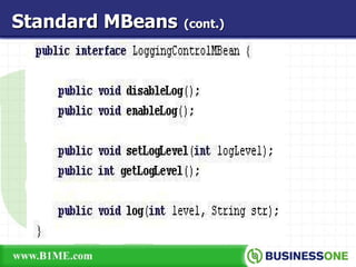 Standard MBeans   (cont.) 