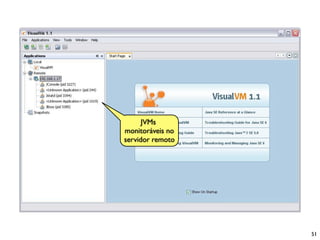 JVMs
monitoráveis no
servidor remoto




                  51
 