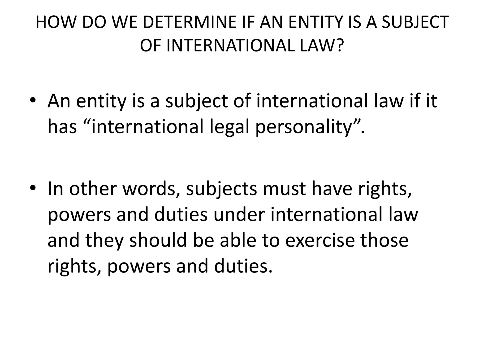 Lecture 7 subjects of international law | PPTX
