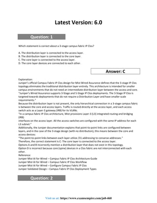 Juniper Mist AI Wired Specialist Exam (JN0-460) Study Guide and ...