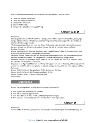 Juniper Mist AI Wired Specialist Exam (JN0-460) Study Guide and ...