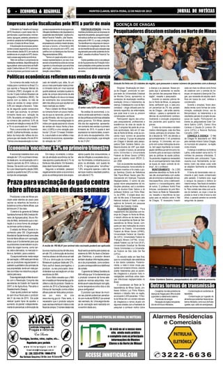 CONHEÇAONOVOPORTALDOJORNALDENOTÍCIAS
ACESSE JNNOTICIAS.COM
Já está no ar o nosso novo
site, ainda mais prático
ecompletocomasprincipais
informaçõesdeMontes
Claros e do Norte de Minas!
PesquisadoresdiscutemestudosnoNortedeMinas
DOENÇA DE CHAGAS
Simpósio “Atualização em doen-
ça de Chagas”, promovido no cam-
pus-sede da Universidade Estadual
de Montes Claros, apresentou os
conteúdos de atualização cientifica,
avaliação clinica e tratamentos da
doença, O destaque foi o uso do Ben-
zonidazol – droga utilizada para tra-
tamento específico da enfermidade,
que pode levar à cura ou prevenir
complicações cardíacas.
Participaram alguns dos princi-
pais pesquisadores, profissionais e
acadêmicos da área de saúde do
país. O simpósio faz parte de um es-
tudo aprofundado, feito em 22 cida-
des do Norte de Minas, onde se con-
centra maior número de pacientes
com a doença. O grupo de pesquisa
em Chagas é liderado pela pesqui-
sadora Ester Cerdeira Sabino, pro-
fessora-doutora da USP, que ideali-
zou o projeto e buscou as parcerias
entre Unimontes e Universidade
Federal de Minas Gerais (UFMG)
para um trabalho inicial (REDS 2),
em 2008.
Com os excelentes resultados da
primeira pesquisa, novos estudos re-
ceberam incentivo e foi criado o gru-
po Samitrop (Centro de Referência
São Paulo-Minas Gerais para Bio-
marcadores em Doenças Tropicais
Negligenciadas). O centro de pes-
quisas reúne pesquisadores de ins-
tituições parceiras, sob a coordena-
ção da doutora Ester Sabino e do
professor Antônio Luiz Pinho Ribei-
ro, da UFMG. O projeto atual, inici-
ado há três anos, é financiado pelo
National Institute of Health, a maior
agência de fomento em pesquisa
médica dos Estados Unidos.
TELEASSISTÊNCIA - Para
mapeamento dos pacientes com do-
ença de Chagas no Norte de Minas,
o estudo utilizou-se da base de da-
dos e da expertise da Rede de Tele-
assistência de Minas Gerais, com-
posta por seis instituições de ensino
superior do Estado: Universidade
Federal de Minas Gerais (UFMG),
Universidade Federal de Uberlân-
dia (UFU), Universidade Federal do
Triângulo Mineiro (UFTM), Univer-
sidade Federal Juiz de Fora (UFJF),
Universidade Estadual de Montes
Claros (Unimontes) e a Universida-
de Federal de São João Del Rei
(UFSJ).
Os estudos estão em fase final,
que é a consolidação das estatísticas
e dos dados coletados. Posterior-
mente, a meta é iniciar novas pes-
quisas com ensaios clínicos, visando
avaliar tratamentos para os pacien-
tes chagásicos e propiciar mais in-
vestigações científicas sobre doen-
ças infecciosas negligenciadas no
Brasil.
O coordenador da Rede de Te-
leassistência de Minas Gerais, pro-
fessor Antônio Luiz Pinho Ribeiro,
destaca o trabalho feito na região,
envolvendo 2.200 pacientes. “O Nor-
te de Minas tem um número elevado
de chagásicos e temos atuado em
algumas cidades com a finalidade de
pesquisar e conhecer melhor sobre
a doença e as pessoas. Nossa pro-
posta aqui é apresentar os resulta-
dos parciais das pesquisas feitas na
região”, ressalta o pesquisador.
Durante os estudos prévios fei-
tos no Norte de Minas, os pesquisa-
dores verificaram que, a cada ano,
um percentual de 2% dos portado-
res de Chagas – até então assinto-
máticos – passou a apresentar evi-
dências de acometimento cardíaco,
mostrando a evolução progressiva
dos pacientes para quadros mais
graves.
O reitor da Unimontes e também
médico infectologista, João dos Reis
Canela, participou do simpósio. Des-
de a década de 1970, ela atendeu a
aproximadamente 3 mil portadores
da doença. “A Unimontes, em con-
junto com outras instituições de ensi-
no, tem papel importante na investi-
gação cientifica que servirá como ins-
trumento para os serviços e também
para as politicas de saúde pública.
Os pacientes chagásicos necessitam
de um acompanhamento mais direto
na busca do maior controle da do-
ença”, diz o professor.
MONITORAMENTO - Os 2.200
pacientes atendidos no Norte de Mi-
nas são acompanhados com avalia-
ção de sintomas e realização de exa-
mes específicos, como o eletrocardi-
ograma e o ecocardiograma, além
de outros. O professor André Pires
Antunes, coordenador do polo Mon-
tes Claros na Rede de Teleassistên-
cia, ressalta a importância da pes-
quisa para os estudos sobre o Mal
de Chagas. “É necessário investir
cada vez mais na ciência como forma
de colaborar com o controle de do-
enças, em especial a doença de Cha-
gas, que necessita de estudos cientí-
ficos em busca da cura”, enfatiza o
coordenador.
Durante o simpósio, foram abor-
dados temas como formas de conta-
minação, avaliação clinica, uso do
Benzonidazol, os tratamentos e os
resultados parciais do projeto de pes-
quisa da região. Participaram do
evento as pesquisadoras Ester Cer-
deira Sabino (USP), Clareci Silva
Cardoso e Claudia Di Lorenzo Oli-
veira (UFSJ) e Noemia Barbosa
Carvalho (USP).
CONHEÇA A DOENÇA - O Mal
de Chagas foi descoberto em 1909
pelo cientista mineiro Carlos Chagas,
no município de Lassance , na região
norte-mineira.
A doença é endêmica na América
Latina, onde existem cerca de 8 a 10
milhões de pessoas infectadas. É
transmitida pelo protozoário Trypa-
nosoma cruzi. Normalmente, os bar-
beiros vivem nas áreas rurais onde
se adaptam facilmente ao ambiente
domiciliar.
A forma de transmissão mais co-
nhecida é pelo inseto contaminado
pelo parasito. O barbeiro pica, suga
o sangue da pessoa e defeca ao
mesmo tempo. Nas fezes do barbeiro
estão as formas infectivas do parasi-
to. Pelo contato das mãos com as fe-
zes do barbeiro, ao coçar o local da
picada ou levar a mão à boca ou aos
olhos, o parasito penetra na corrente
sanguínea da pessoa.
Prazo para vacinação do gado contra
febreaftosaacabaemduassemanas
Produtores rurais de Minas pre-
cisam estar atentos ao prazo para
vacinar os rebanhos de bovinos e
bubalinos contra a febre aftosa, que
termina em 31 de maio.
O alerta é do gerente de Defesa
SanitáriaAnimaldoIMA(InstitutoMi-
neiro de Agropecuária), Bruno Ro-
cha de Melo, lembrando que a vaci-
nação é a única forma de proteger
os animais contra a doença.
O estado de Minas Gerais é re-
conhecido pela OIE (Organização
MundialdeSaúdeAnimal)comoárea
livre de febre aftosa com vacinação,
status que é fundamental para que
osprodutorescomercializemospro-
dutos de origem bovina, como car-
ne, leite e derivados, no mercado in-
terno e, também, para o exterior.
Excepcionalmente nesta etapa
devacinação,oIMAestápermitindo
que os produtores regularizarem o
cadastroquantitativodosanimaisde
suapropriedade,tendoemvistaper-
das ocorridas nos rebanhos prejudi-
cados pela seca.
Essaregularizaçãoéfeitadeacor-
do com a Resolução Conjunta das
secretarias de Estado da Fazenda
(SEF) e de Agricultura, Pecuária e
Abastecimento(Seapa).
Esse ajuste poderá ser realiza-
do sem ônus fiscal para o produtor
até 31 de maio de 2015. Ele pode
realizar quatro tipos de ajustes: o
aumento do plantel independente-
mentedopercentual;adiminuiçãode
bovinos machos acima de três anos
ematé 5%;adiminuiçãodebovinos
machos abaixo de três anos em até
12% e a diminuição do número de
fêmeas em qualquer idade até 12%.
Para usufruir dessa prerrogativa, o
produtor , ou seu procurador, deve-
rádeclararsuavacinaçãoemumdos
escritórios do IMA.
Bruno Melo ressalta que o IMA
teminvestidoemferramentasquefa-
cilitemavidadoprodutor.Desdeno-
vembro de 2014 a Declaração Ele-
trônica de Vacinação contra a febre
aftosa pode ser feita pelos produto-
res por meio do site
www.ima.mg.gov.br. Para tanto, é
necessário que o produtor adquira
suasvacinasetenhaemmãosanota
fiscaldecompra.Onúmerodestanota
fiscalserásuasenhaparaacessoao
sistema do IMA.Ao fazer a Declara-
ção Eletrônica, o produtor deverá
tambématualizarinformaçõespesso-
ais e da propriedade, como endere-
ço para correspondência e telefones
decontato.
OgerentedeDefesaSanitáriado
IMA reforça que “é fundamental que
o produtor conserve de forma ade-
quada as vacinas adquiridas, man-
tendo-asemcaixadeisoporcomgelo,
numa temperatura entre dois e oito
graus centígrados”.
O produtor que deixar de imuni-
zar seu plantel poderá ser penaliza-
docommultadeR$68,07poranimal
nãovacinado,diz.Umasegundaeta-
pa de vacinação será realizada em
novembro deste ano.
-Congênita:damãeportadorada
doençadeChagasparaofilhodurante
agravidezoualeitamentomaterno;
-Transfusãodesangue;
-Recepçãodeórgãostransplanta-
dosdeindivíduosinfectados;
Outras formas de transmissão
- Contaminação em acidentes de
laboratório;
- Contaminação por ingestão de
alimentosquecontenhamfezesdebar-
beirosinfectados,comosucodefrutas
(goiaba,açaí,caldodecana/garapa).
Economia‘encolheu’1,3%noprimeirotrimestre
A economia brasileira teve uma
retraçãode1,3%noprimeirotrimes-
tredesteano,nacomparaçãocomo
mesmo período de 2014, indicou a
Serasa. De acordo com a entidade,
foi o pior desempenho desde 2009,
quandoaquedafoide2,6%nomes-
motipodecomparação.
Em março, no entanto, o indica-
dor de atividade econômica da Se-
rasa apontou queda alta de 0,1% na
frenteaomêsanterior.Emfevereiro,
esse dado havia ficado estável.
Segundo a entidade, pesaram
negativamente sobre a economia a
piora na confiança tanto dos empre-
sários quanto dos consumidores, a
alta de inflação e a escalada dos ju-
ros. No trimestre, a indústria puxou a
piora na atividade, com queda de
6,2%. A agropecuária “encolheu”
1,6%, enquanto apenas o setor de
serviços mostrou resultado positivo,
com alta de 0,1%.
Políticas econômicas refletem nas vendas do varejo
Os números não estão muito oti-
mistas para o comércio no Brasil. É o
que aponta a Pesquisa Mensal do
Comércio (PMC) divulgada no últi-
mo dia 14 pelo Instituto Brasileiro de
Geografia e Estatística (IBGE). De
acordo com os dados, no mês de
março as vendas no varejo caíram
0,9% em relação a fevereiro. Trata-
se da segunda queda consecutiva
no setor que acumula, no primeiro
trimestre deste ano, retração de
0,8%.Noentanto,emrelaçãoa2014,
os números são positivos: 0,4% de
aumentoemrelaçãoamarçode2014
e 1% no acumulado em 12 meses.
Para o economista da Fecomér-
cioMG,GuilhermeAlmeida,osresul-
tados de março são reflexo da con-
junturaquevemdesdeofimde2014.
“Temos uma desaceleração no mer-
cado de trabalho que, aliás, foi um
pouco mais acentuada neste primei-
ro trimestre tanto em nível nacional
quantoestadual,somadaàquedano
poder de compra decorrente da alta
taxa de inflação e do recuonamassa
de rendimento dos consumidores,
alémdosaltosjurosqueresultamem
maior restrição ao crédito.”
Para o estado de Minas Gerais,
os números foram um pouco melho-
res do que os nacionais, porém, se-
gundoAlmeida, não há o que come-
morar: “Tivemos uma estagnação no
índice com ajuste sazonal do volume
de vendas em março frente a feve-
reiro (-0,09%) e uma variação posi-
tiva de 1,3% em 12 meses. Entretan-
to,oacumuladonoanorefletiuomau
momento da economia, apresentan-
do retração de 1,4%”.
Na análise do economista, o co-
mércio ainda está sentindo o resulta-
dodaspolíticaseconômicasadotadas
pelos governos. “Em Minas, apenas
três dos dez segmentos apresenta-
ram aumento das vendas no primeiro
trimestre de 2015. A queda é bem
expressiva na maioria deles, a exem-
plo do ramo de equipamentos, infor-
mática e comunicação, cuja retração
foi de 21,6%”.
OMinistériodoTrabalhoeEmprego
(MTE)fiscalizará,apartirdestemês,hi-
permercados,supermercados,minimer-
cados,açougues,padarias,peixariaseo
comérciovarejistadehortifrutigranjeiros
emtodooEstadodeMinasGerais.
A fiscalização de empresas perten-
centes a esses segmentos já ocorre de
formarotineira,desde2013,emrazãoda
existênciadeumprojetodoMTEdirecio-
nadoaessessegmentoseconômicos.
“Alémdeverificarocumprimentode
instalaçõessanitárias,disponibilizaçãode
águapotável,entreoutrositensdaNotifi-
caçãoColetivafeitaem2013,retornare-
mosàsempresasquetiveramsuasmá-
quinaseequipamentosdeaçougueepa-
nificaçãointerditadasenãorequisitarama
suspensãodasinterdições”,explicaaAu-
ditora-FiscaldoTrabalho,JulieTeixeira.
Seguindo seu papel de orientar os
empresáriosdocomérciomineirodebens,
serviços e turismo, a Fecomércio MG
elaborou,emconjuntocomoMTE,uma
cartilha com os destaques das Normas
Regulamentadoras(NRs).
“Temosumpapeleducativocomos
nossosrepresentadose,porisso,ées-
sencialconscientizá-lossobreasnormas
vigentes e a fiscalização que será feita
pelo órgão”, explica a advogada da Fe-
deraçãoJulianaMattos.
PONTOS DEATENÇÃO-Umadas
medidasprioritáriasparaasempresasdo
segmentodepadarias,açouguesesuper-
mercadoséverificarseomaquinárioestá
adequado à NR-12, ou seja, protegido.
“Seidentificarmosmáquinasemdescon-
formidadecomalegislação,temosode-
verdeinterditá-lasatéqueasituaçãoseja
regularizadaparaevitaracidentesdetra-
balho”,ressaltaaAuditora-FiscaldoTra-
balho.
Outrasquestõescomoousoadequa-
dodeEquipamentosdeProteçãoIndivi-
dualeproteçõescontraquedasnosanda-
resacimadosolotambémdevemserob-
servadas.
Empresas serão fiscalizadas pelo MTE a partir de maio
Ester Cerdeira Sabino, pesquisadora da USP, esteve presente
Estudo foi feito em 22 cidades da região, que possuem o maior número de pacientes com a doença
O setor caiu 0,8% no trimestre
A multa de R$ 68,07 por animal não vacinado poderá ser aplicada
JORNAL DE NOTÍCIASJORNAL DE NOTÍCIASJORNAL DE NOTÍCIASJORNAL DE NOTÍCIASJORNAL DE NOTÍCIASMONTES CLAROS, SEXTA-FEIRA, 22 DE MAIO DE 201566666 - ECONOMIA & REGIONAL- ECONOMIA & REGIONAL- ECONOMIA & REGIONAL- ECONOMIA & REGIONAL- ECONOMIA & REGIONAL
 