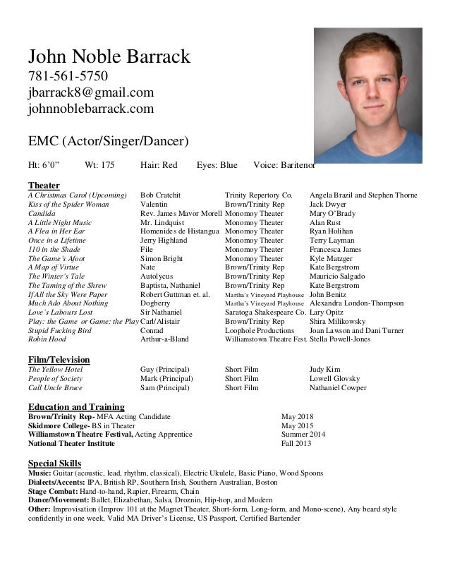 acting resume resume acting