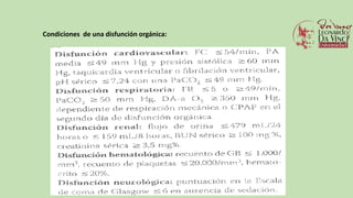 Condiciones de una disfunción orgánica:
 