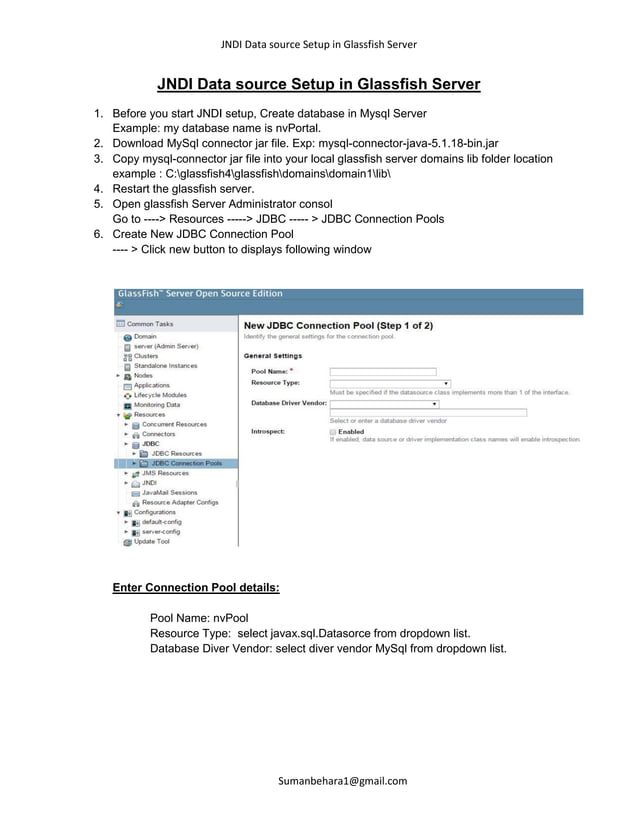 JNDI Data source Setup in Glassfish Server PDF